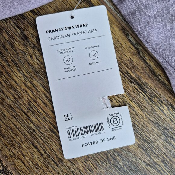 NWT Athleta Pranayama Wrap Sport Cardigan Pocket Soft Terry Light Purple - Picture 11 of 16
